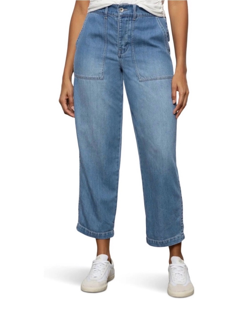 Anthropologie Sanctuary Light Blue Cropped Wide-Leg Jeans size 31